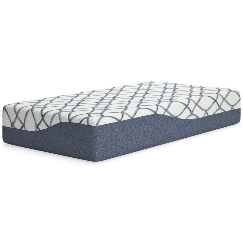 Twin Blue and White Adjustable Memory Foam Mattress