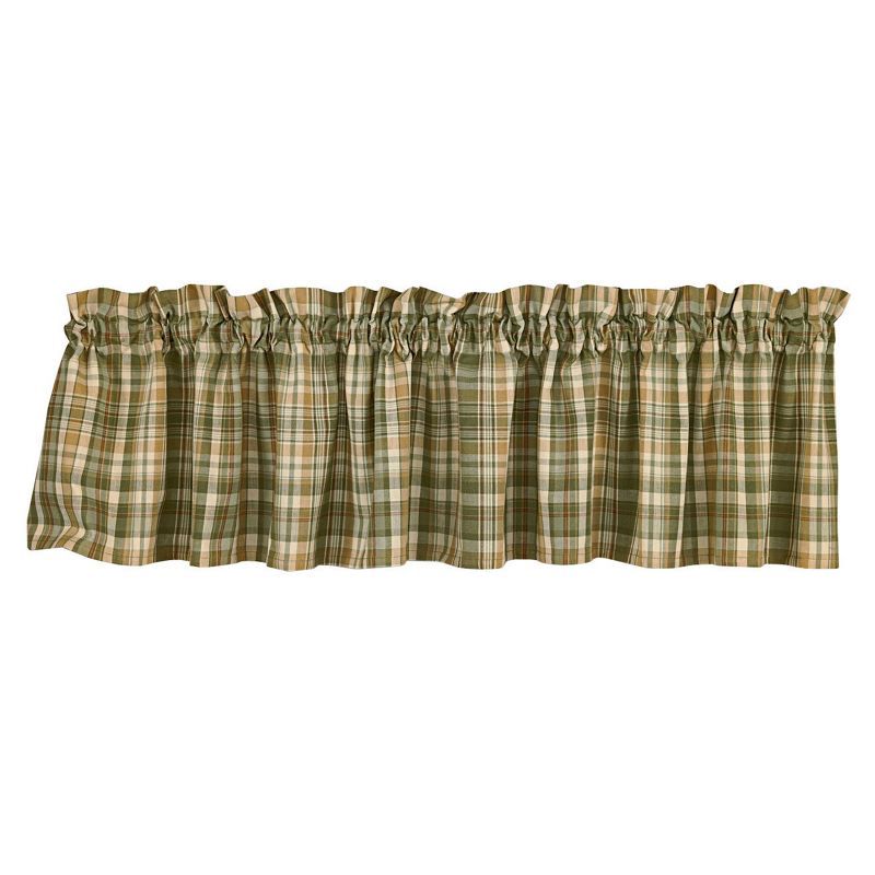 Moss and Sage Plaid Cotton Rod Pocket Valance