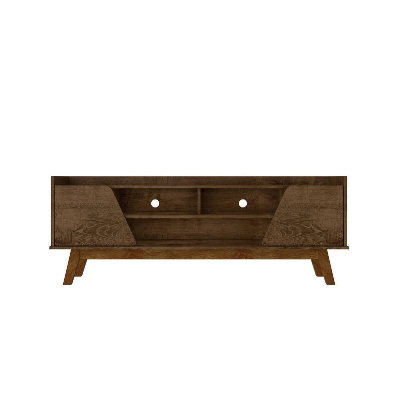 Marcus Rustic Brown Mid-Century Modern TV Stand with Cabinet