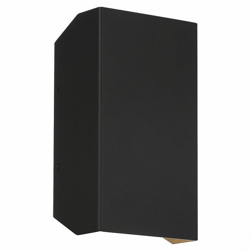 Amora Contemporary Black LED Outdoor Wall Sconce, 10" Height