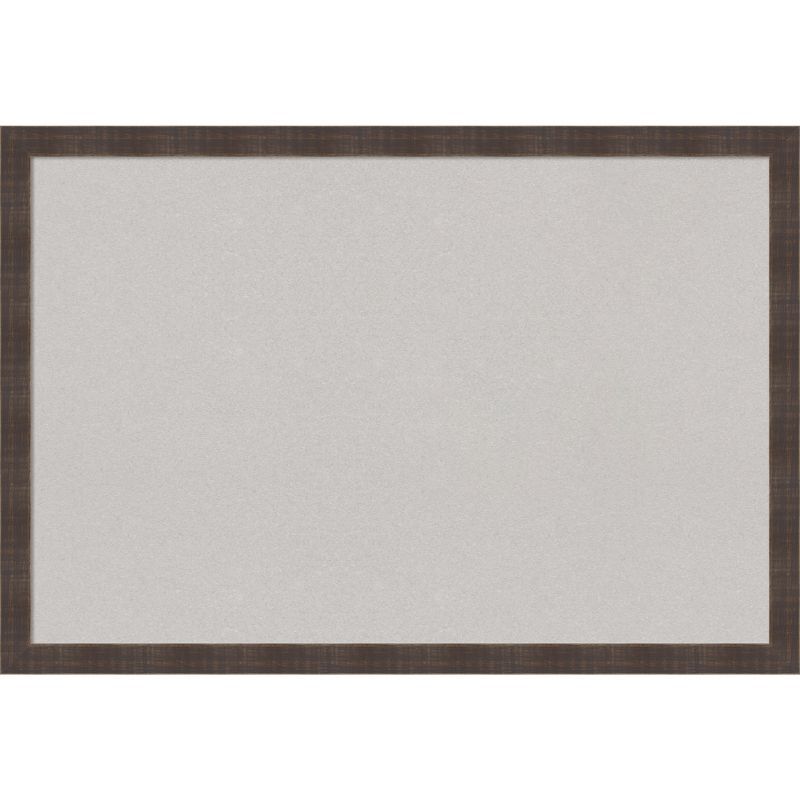 Whiskey Brown Rustic Wood Framed Grey Corkboard, 38 x 26 Inches