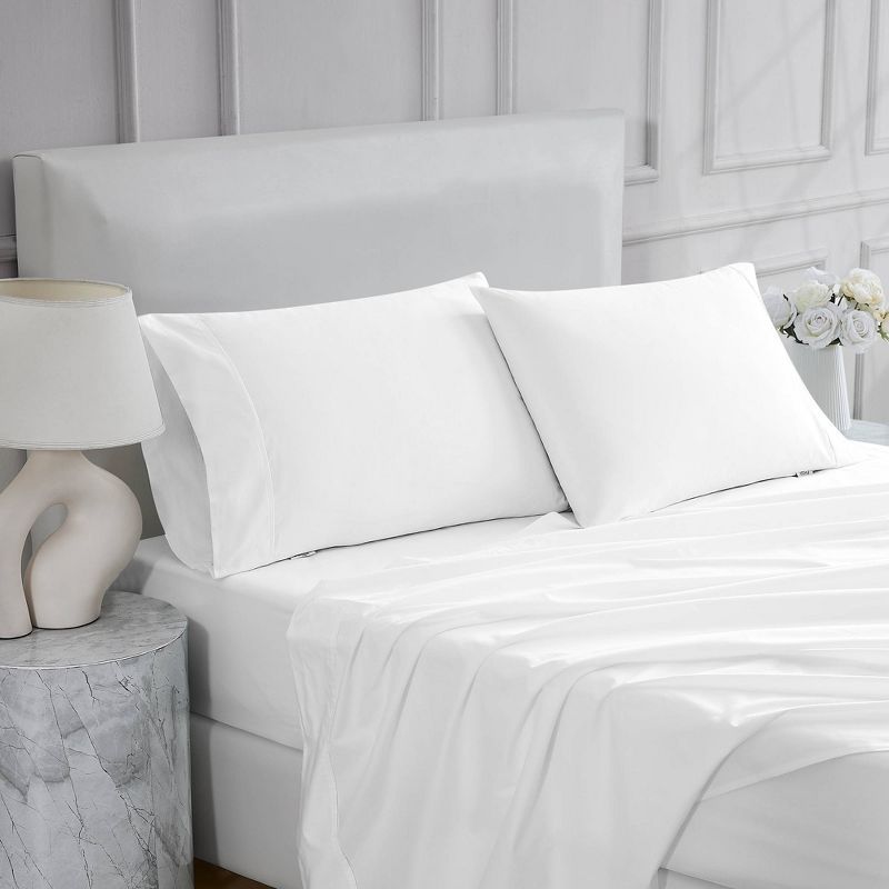 Aireolux Full White 600 Thread Count Cotton Sateen Sheet Set