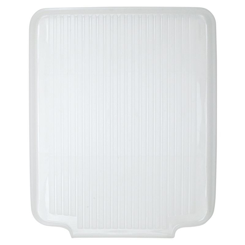 White Foldable Plastic Dish Drain Board, 15.5 inches