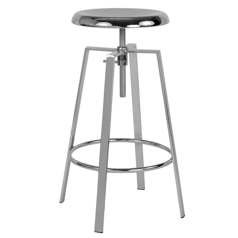 Chrome Adjustable Swivel Backless Metal Barstool