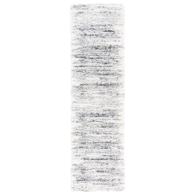 Fontana Ivory and Grey Shag Runner Rug