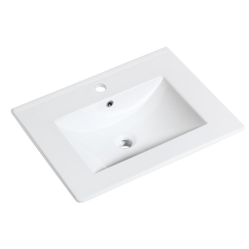 Saint Birch White Ceramic Single Bathroom Vanity Top with Sink