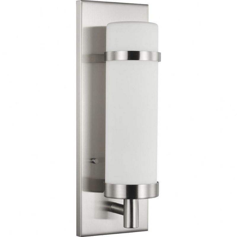 Hartwick Brushed Nickel Wall Sconce with Etched Opal Glass