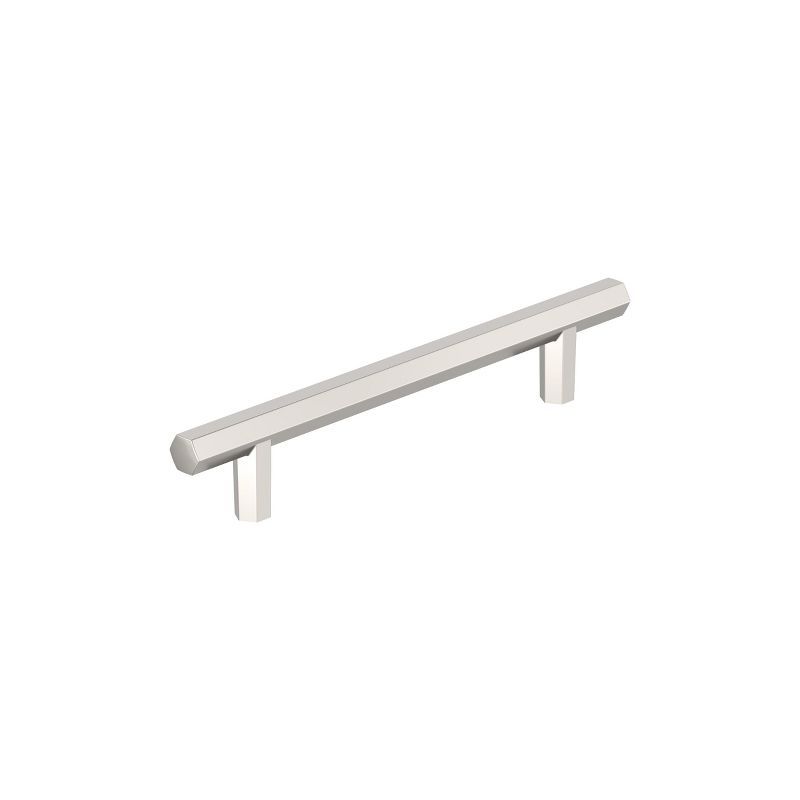 Polished Nickel 5-1/16 inch Geometric Bar Cabinet Pull