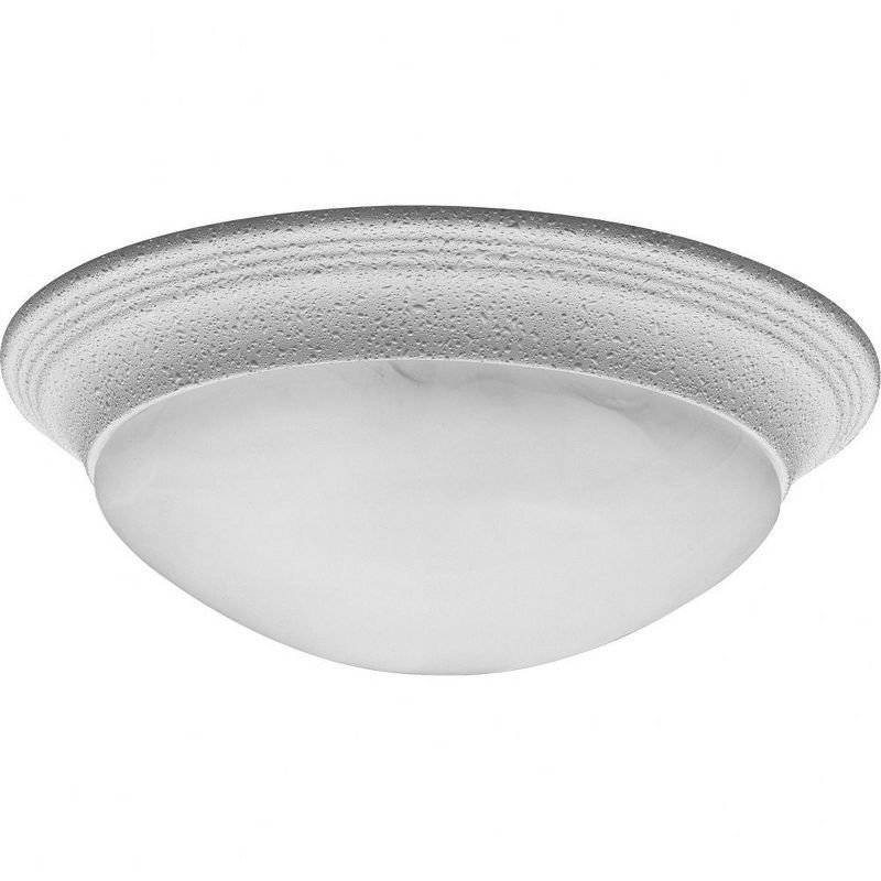 White Alabaster Glass 14-Inch Flush Mount Ceiling Light