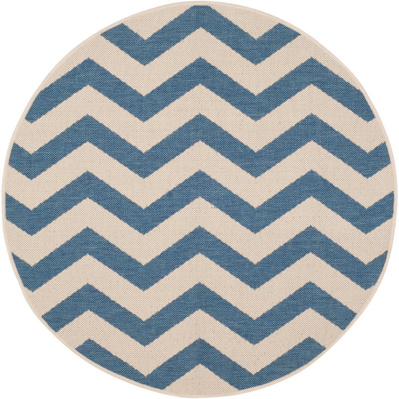 Blue Beacon 47" Round Synthetic Easy-Care Indoor/Outdoor Rug