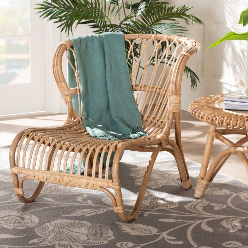 Alaya Natural Brown Handcrafted Rattan Accent Chair