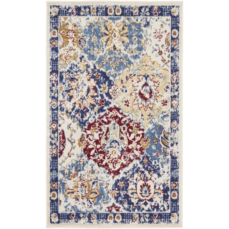 Grafix Multicolor Bohemian Rectangular Synthetic Area Rug