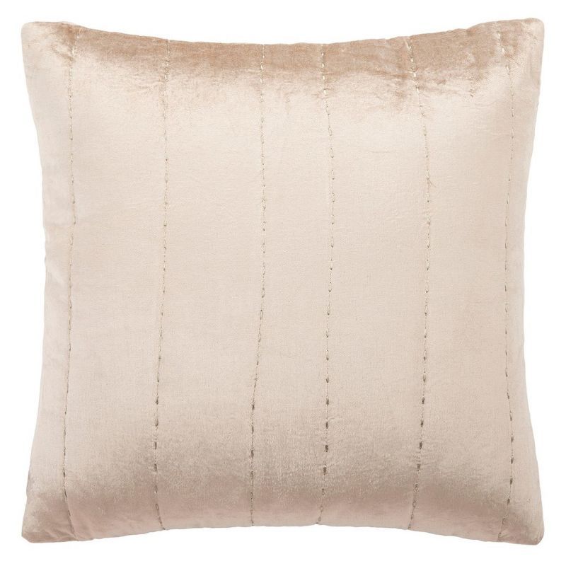 Champagne Gressa 19" Embroidered Square Decorative Pillow