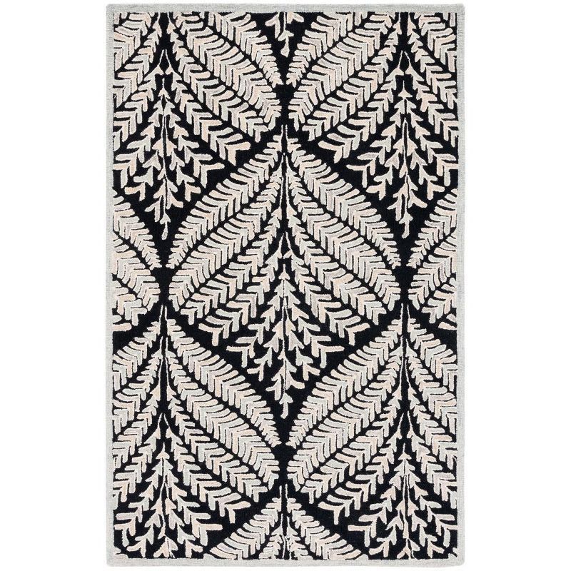 Hand-tufted Elegance Black Wool 6' x 9' Area Rug