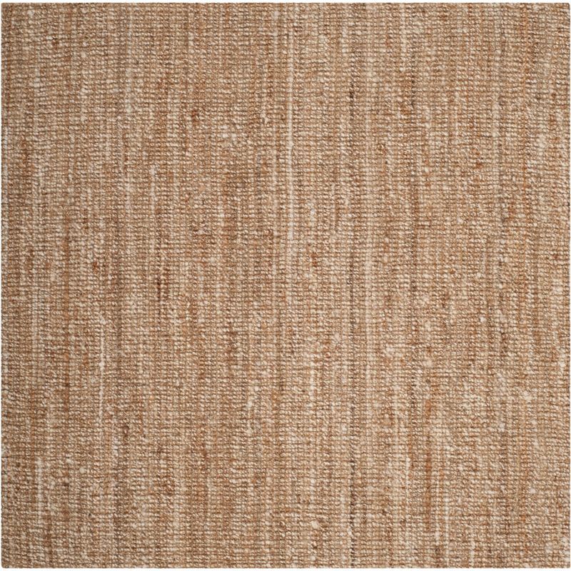 Natural Ivory Square Hand-Knotted Jute Area Rug - 4' x 4'