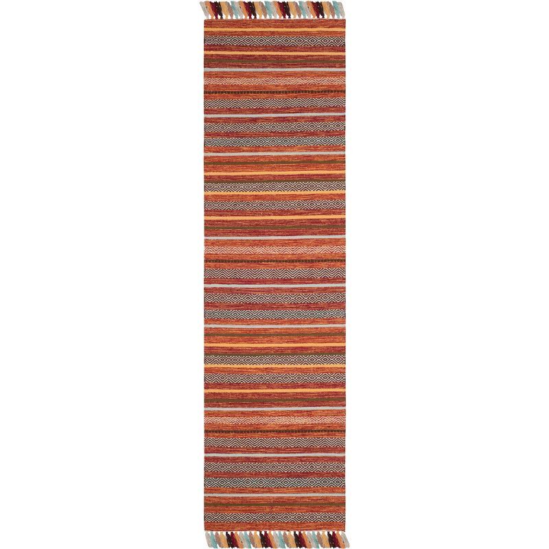 Coastal Breeze Multicolor Stripe Handwoven Cotton Runner Rug