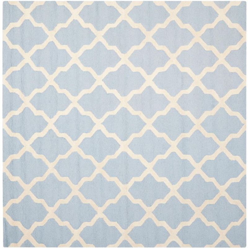 Ivory Elegance 72'' Square Hand-Tufted Wool Area Rug