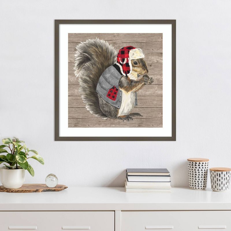 Warm in the Wilderness Squirrel Graphic Art in Silver Frame