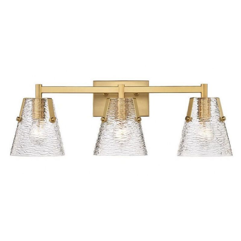 Analia Modern Gold 3-Light Vanity with Clear Glass Shades