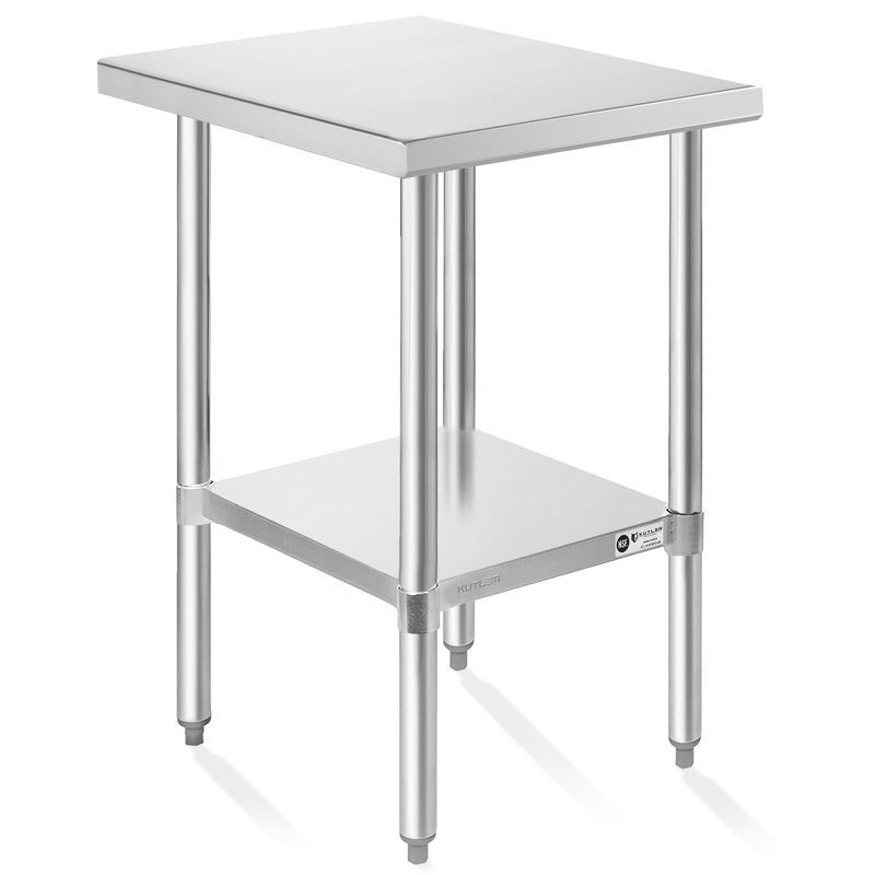 KUTLER Stainless Steel Table for Work and Prep, NSF Heavy Duty Commercial Kitchen Table for Restaurant