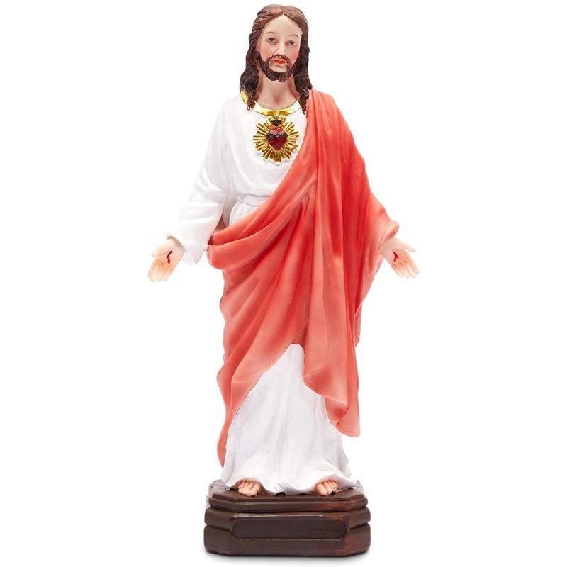 Sacred Heart of Jesus Resin Figurine, 14.6" Tall