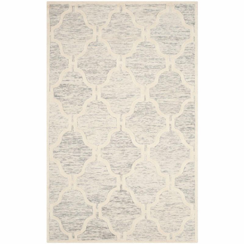 Ivory and Gray Hand-Tufted Wool Area Rug