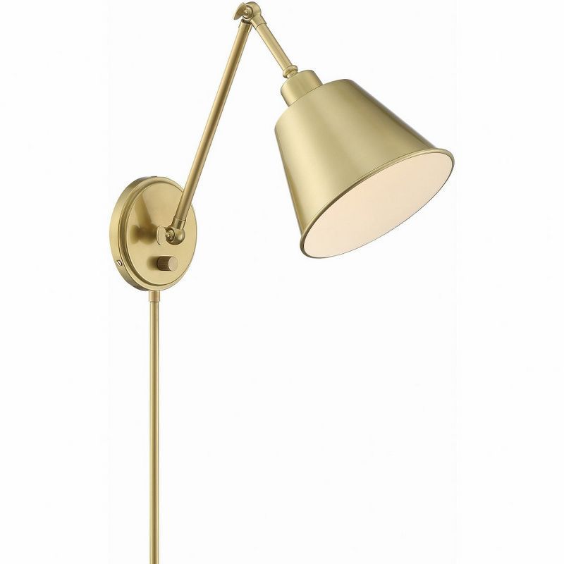 Aged Brass Adjustable Arm Dimmable Wall Sconce