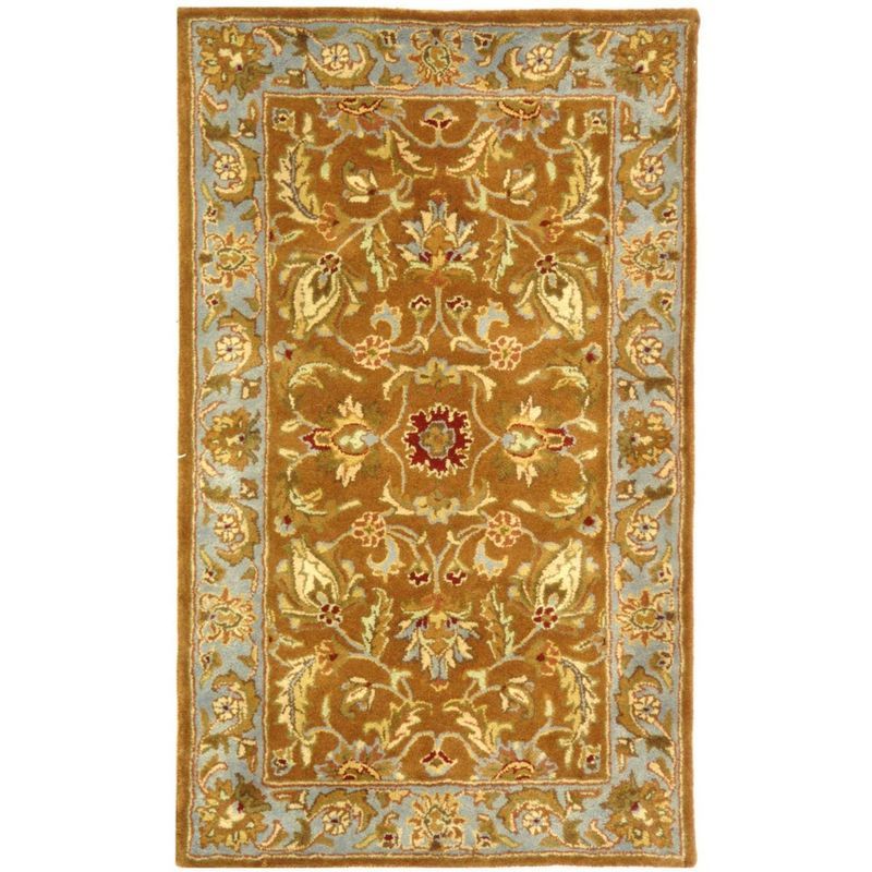 Elegant Heritage Blue & Brown Hand-Tufted Wool Area Rug, 3' x 5'