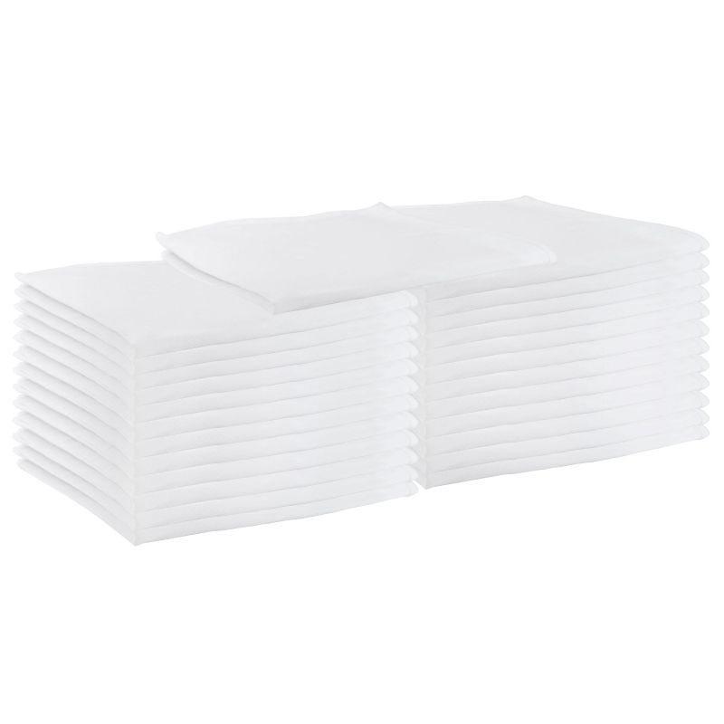 White Spun Polyester Dinner Napkins, 25 Pack, 20x20 in.