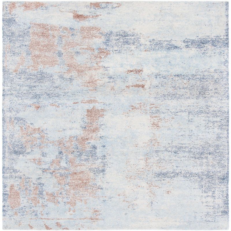 Handmade Tufted Blue Wool Square Area Rug 6'x6'