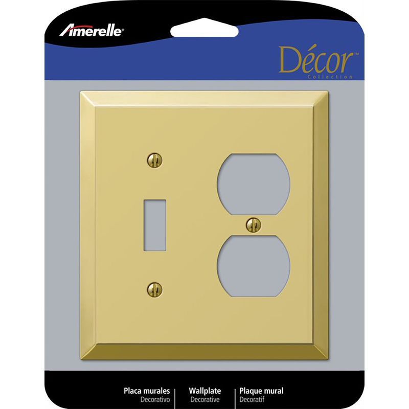 Amerelle Polished Brass 2-Gang Duplex Toggle Wall Plate