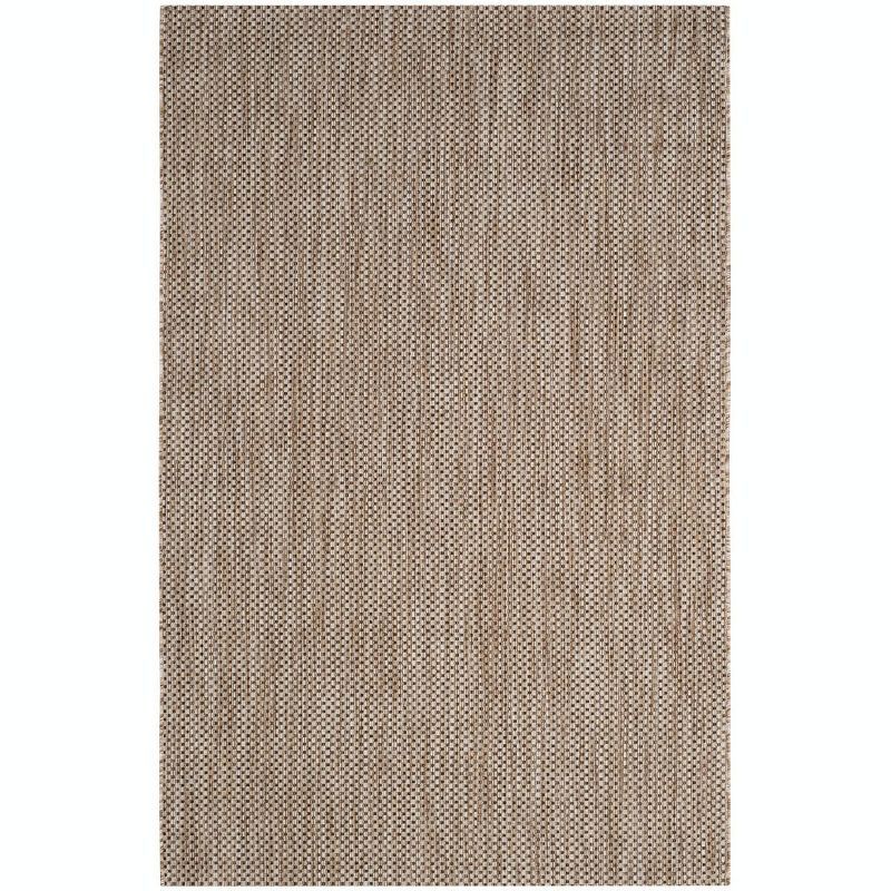 Courtyard Elegance 6'7" x 9'6" Natural & Black Synthetic Area Rug
