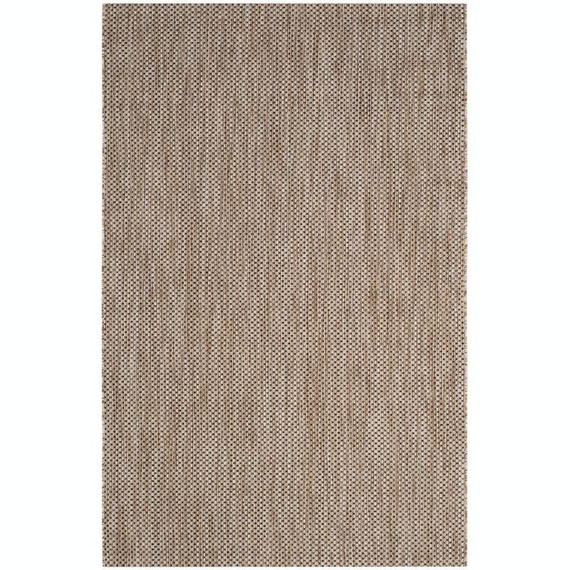 Natural & Black Synthetic Easy-Care Rectangular Area Rug, 4' x 5'7"