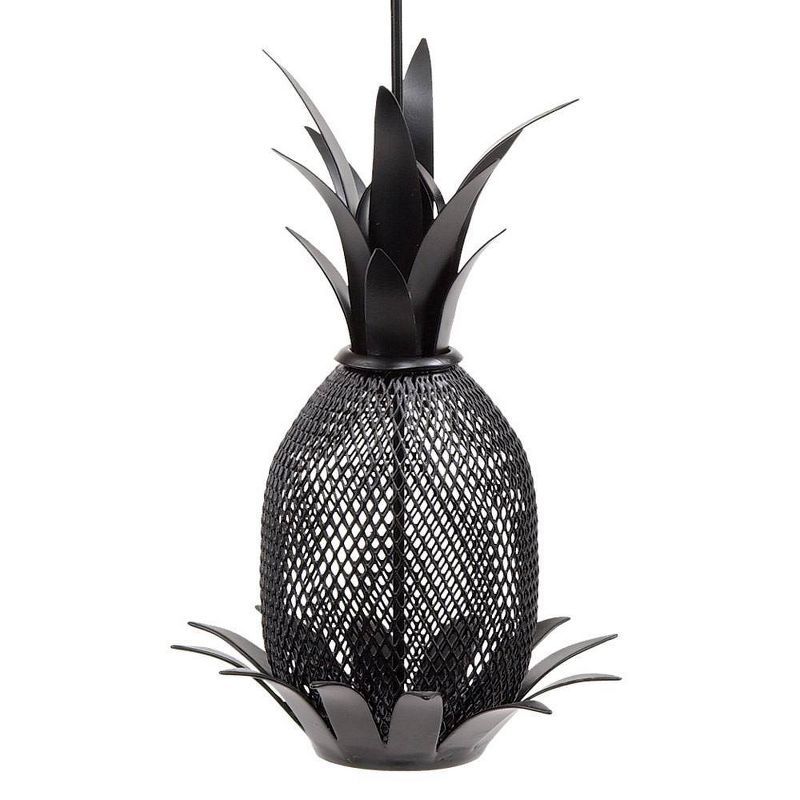 Black Metal Pineapple Hanging Suet Cage Bird Feeder