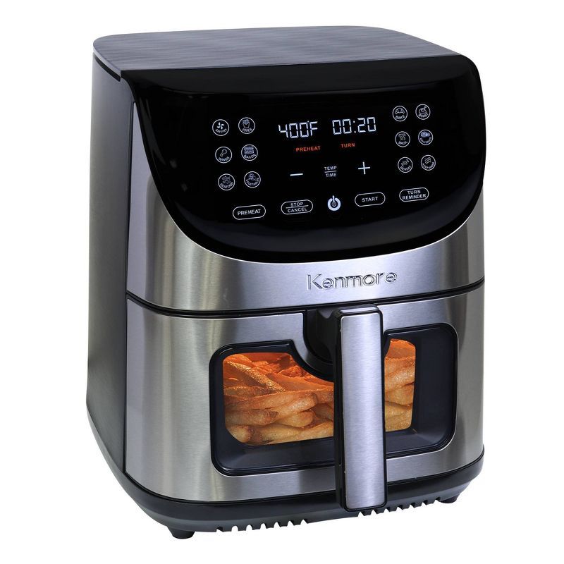 Kenmore 8 Qt Stainless Steel Digital Dual Basket Air Fryer