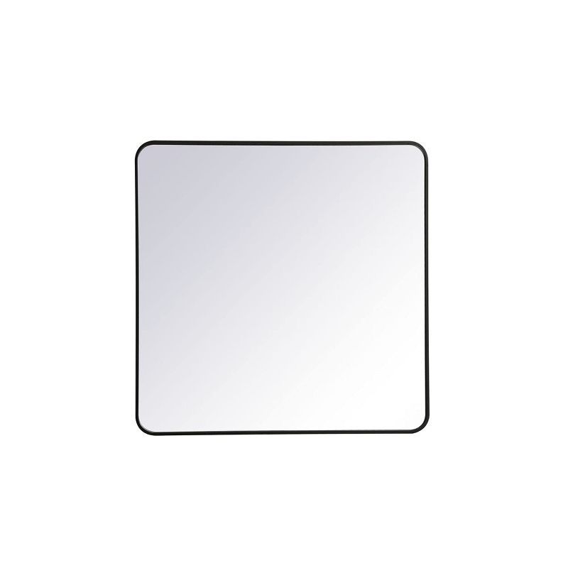 Contemporary Black Rectangular Bathroom Vanity Mirror 36x36 Inch