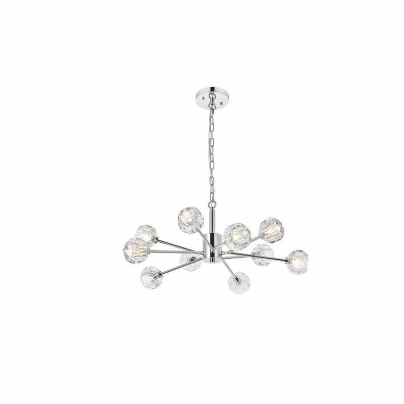 Graham Chrome 10-Light Crystal LED Pendant