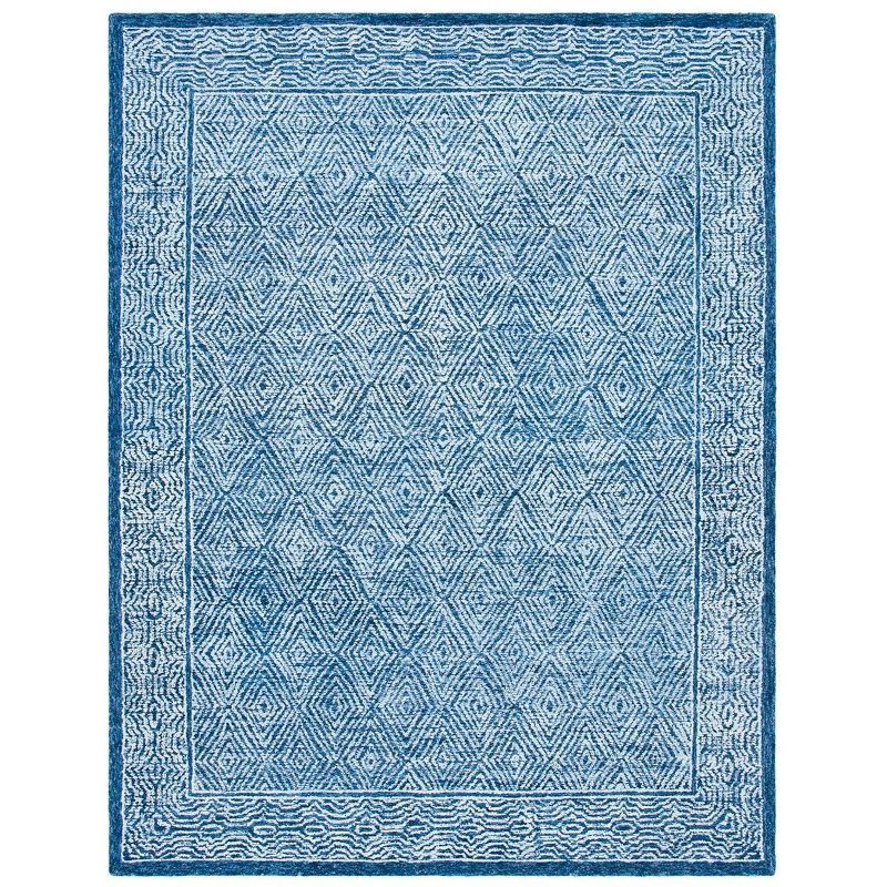 Navy Hand-Tufted Wool 8' x 10' Rectangular Area Rug