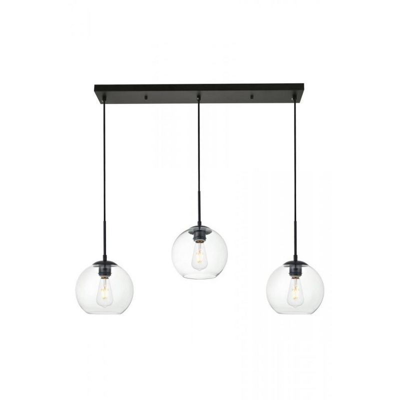 Baxter 3-Light Black Pendant with Clear Glass Shades