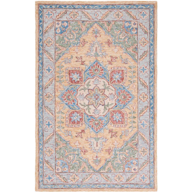 Metro Yellow and Rust Hand-Tufted Wool Area Rug 3' x 5'