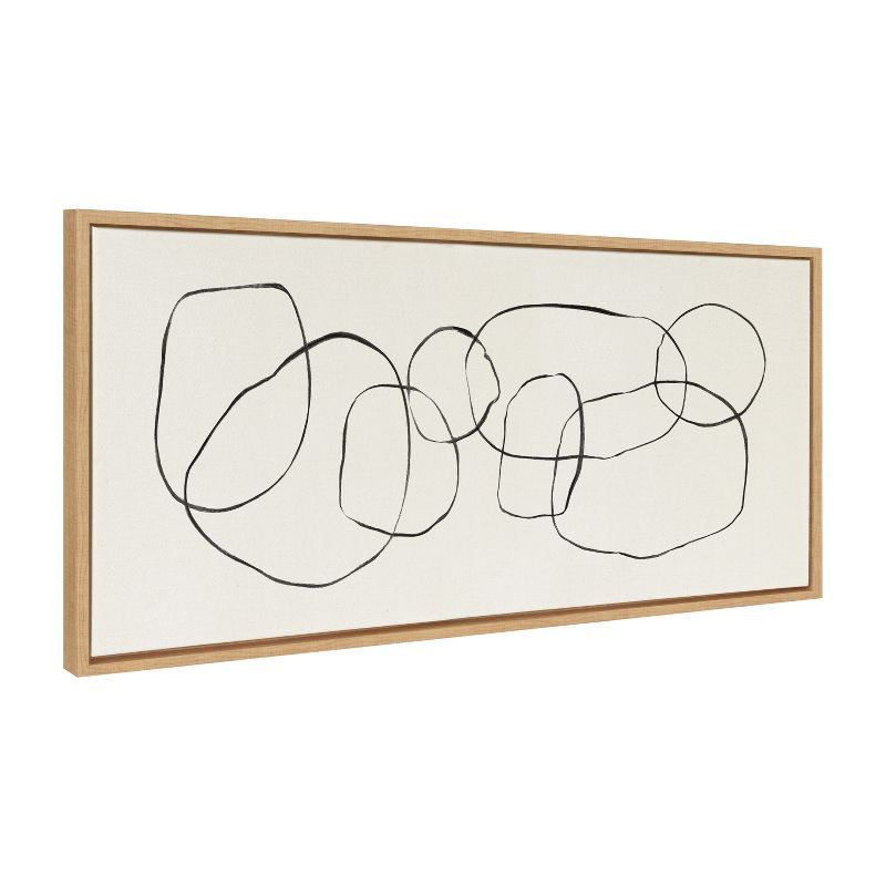Dancing Circles Black and White Abstract Canvas Art