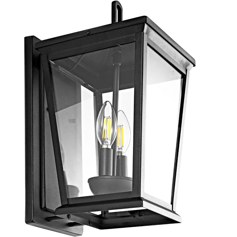 Elegant Morla Black Iron Outdoor Wall Lantern