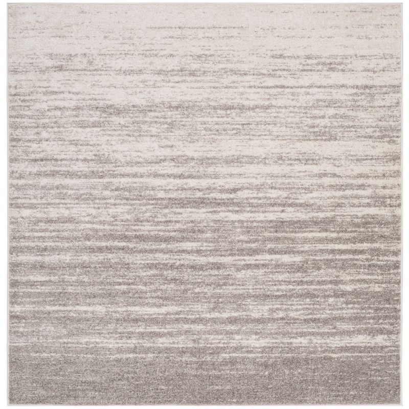 47" Gray Synthetic Reversible Square Area Rug