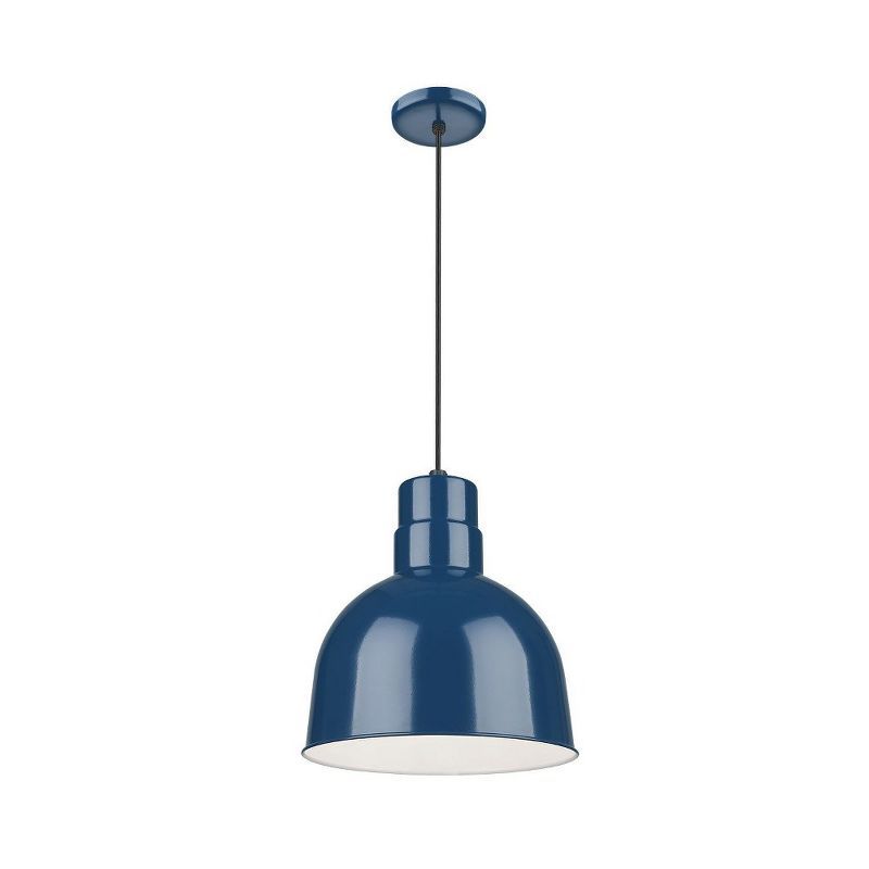 Navy Blue Farmhouse Bowl Pendant Light 11"x10"