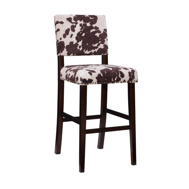 Corey Udder Madness Cow Print Bar Stool with Antique Bronze Trim