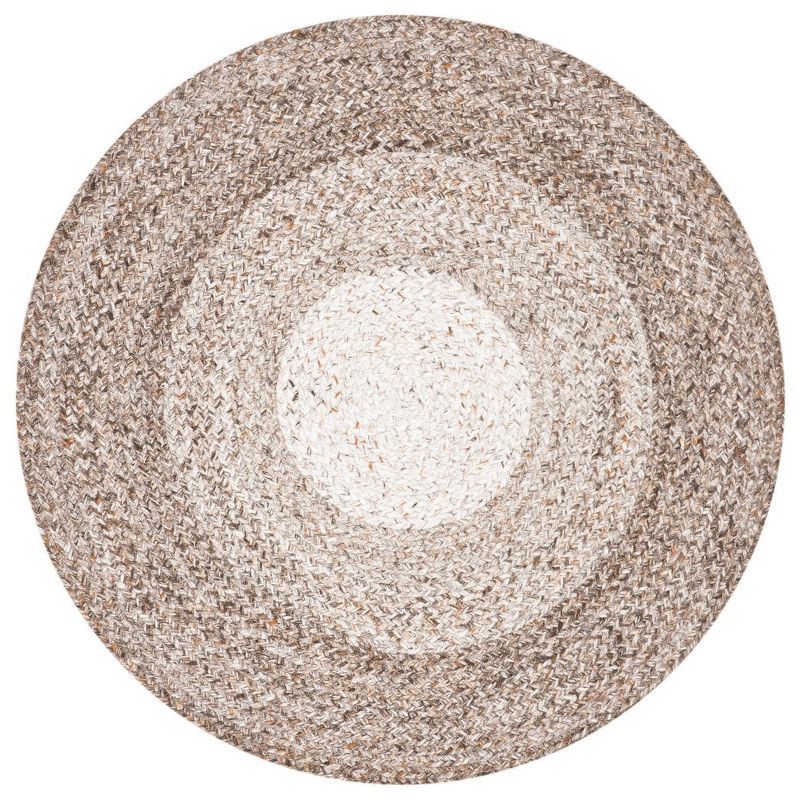 Handwoven Easy Care Brown & Beige Synthetic Braided Rug - 3' Round