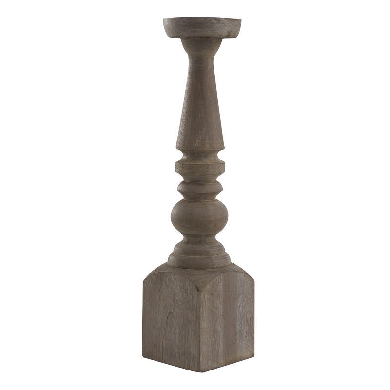 Brighton 18" Distressed Brown Wood Candlestick