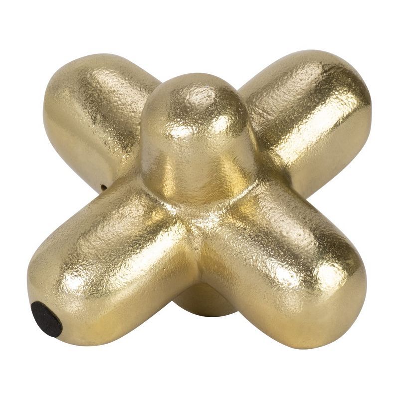 Gold Geometric Metal Orb Sculpture, 8-inch