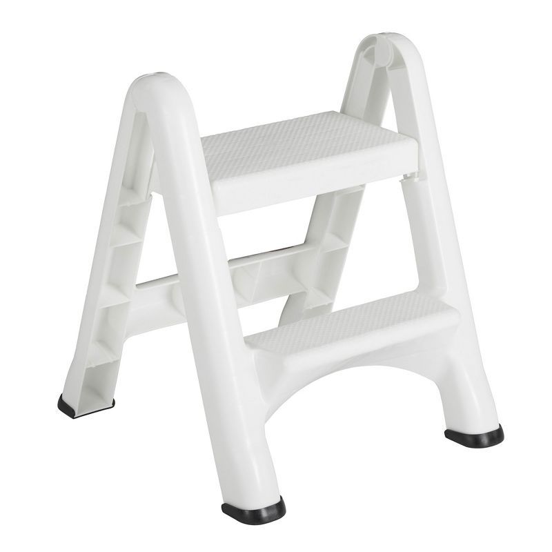 White 2-Step Foldable Plastic Step Stool