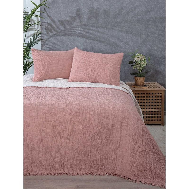 Brick Organic Cotton Muslin Standard Shams Set